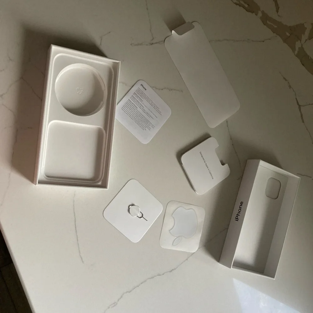Apple iPhone 12 black 64GB product box and instructions